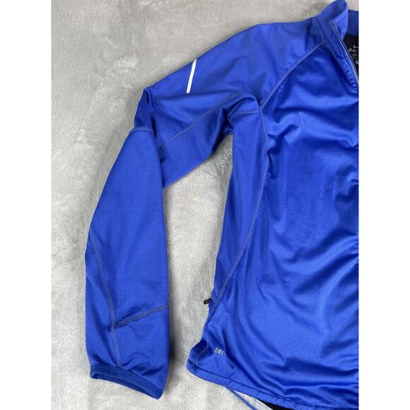 Nike Dri-Fit Women’s Full Zip Blue Athletic Jacket Size Med Thumb Holes Pockets - Picture 2 of 16